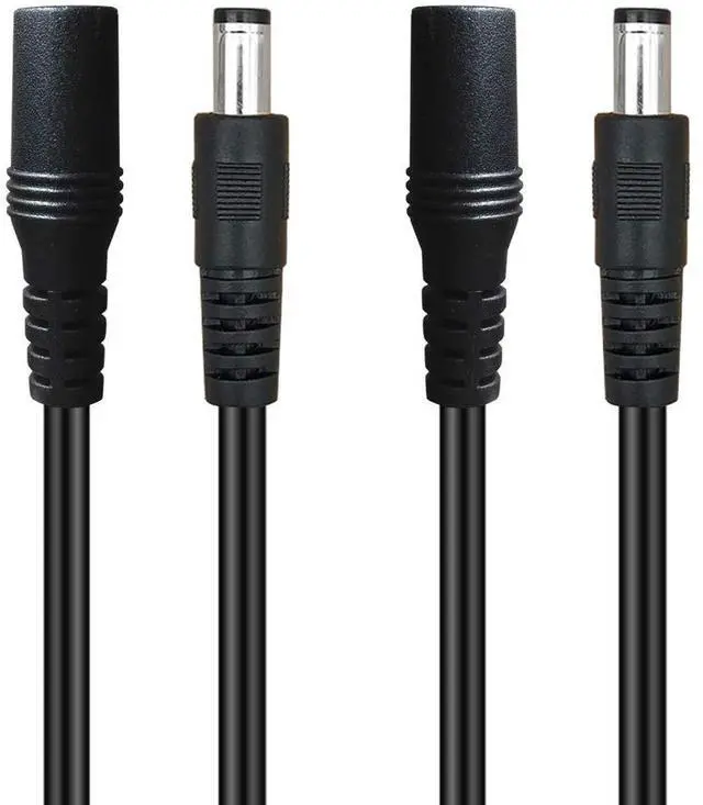 Main image of 2-Pack 3ft DC Extension Cable 5.5mm x 2.1mm Male to Female Power Cord for CCTV Security Surveillance Indoor IP Camera Dvr Standalone LED Strip,Car,12v DC Power Supply Plug Adapter