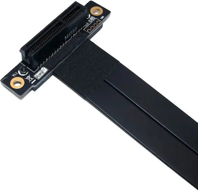 Alt view image 3 of 5 - PCI-E Riser PCI-E x4 Extension Cable Pcie Extension Cable Extension Port Adapter (20cm 90 Degree)-Upgrade Version