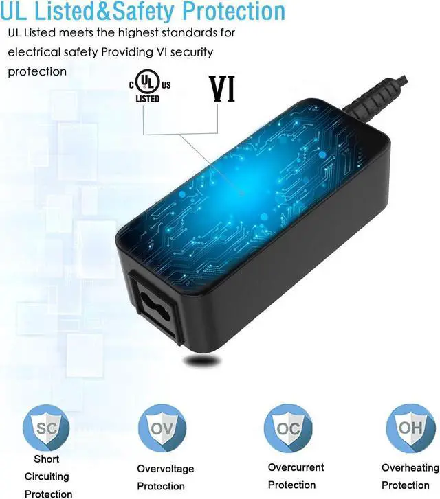 Alt view image 3 of 6 - 19V AC Charger Fit for Samsung Galaxy Book Flex  Alpha 13.3 NP730QCJ-K01US NP730QCJ-K02US Power Adapter Supply Cord UL Listed