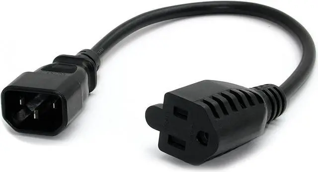 Main image of South City Mall.com 1ft (30cm) Computer Power Cord 10 Pack - C14 to NEMA 5-15R Adapter - Multipack 3-Prong PC Monitor Cable (PAC10010PK)