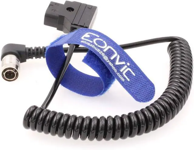 Alt view image 3 of 4 - Hirose 4Pin Male to D-Tap for Zoom F8 Sound Devices 633/644/688 (Right Angle 4pin Coiled Cable)