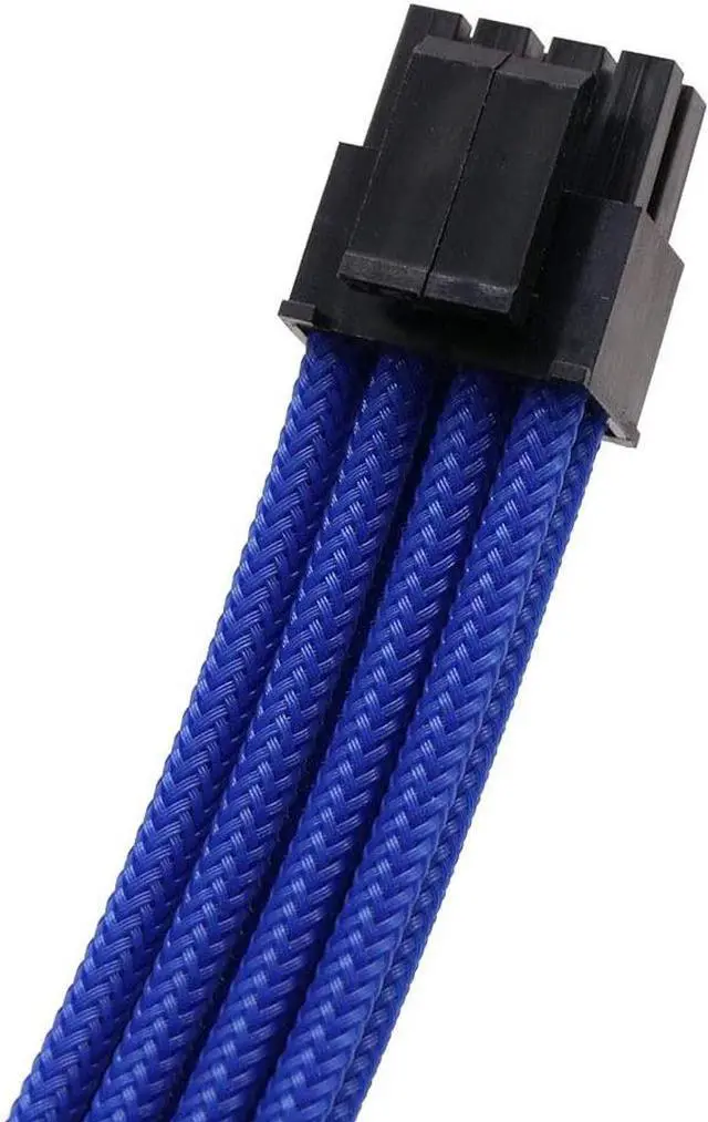 Alt view image 5 of 6 - Sleeved Cables PSU Extension Kit 18AWG 30cm ATX 24pin,CPU4+4p,PCI-E 6+2p for ATX Power Supply Cable with Black Cable Comb (Blue)