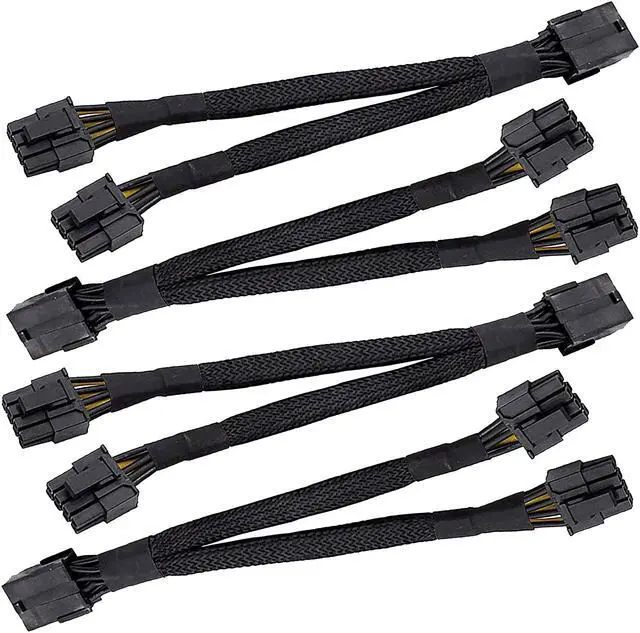 Main image of 8 Pin PCI-E PCI Express Graphics Video Card GPU VGA 8 Pin Female to Dual GPU 8Pin (6+2) Pin Male Braided Sleeved GPU 8pin Splitter Power Extension Cable (9-inch) 3 Pack +Bonus