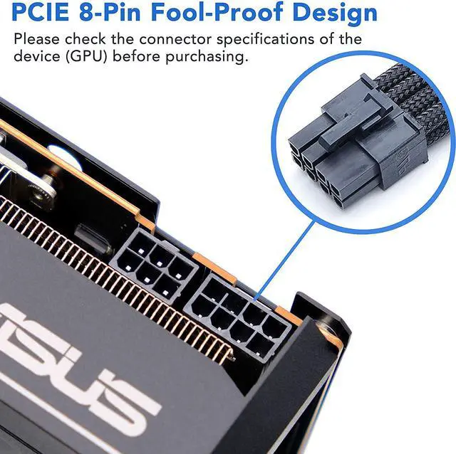 Alt view image 5 of 7 - Sleeved Cable - Cable Extension for Power Supply with Extra-Sleeved 24-PIN 8-PIN 6-PIN 4+4-PIN with Combs- Black and Purple