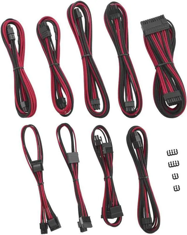 Alt view image 3 of 3 - CableMod RT-Series Pro ModFlex Sleeved Cable Kit for ASUS and Seasonic (Black + Red)