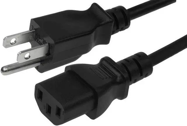 Main image of 6 Feet (2 Meters) 18AWG 3 Prong Monitor (Universal Power Cord) Computer Power Cord 6ft (2M) 3 conductor (IEC320 C13 to NEMA 5-15P) 10 Amp AC Power Cable ED70654