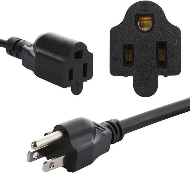 Alt view image 2 of 6 - 3 Prong 1 to 4 Outlet Power Cord Splitter Cord,Indoor Outdoor Cable Strip Outlet Saver,Power Extension Cable,SJT 16AWG,UL Approved for Computer, LED Stage Light(20 Inch, Black)