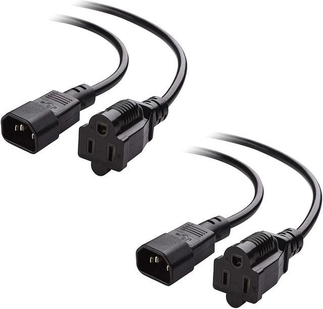 Cable Matters 2-Pack Computer to PDU Power Extension Cord, Power Extension  Cable 6 ft (IEC C14 to IEC C13 PDU Power Cord)