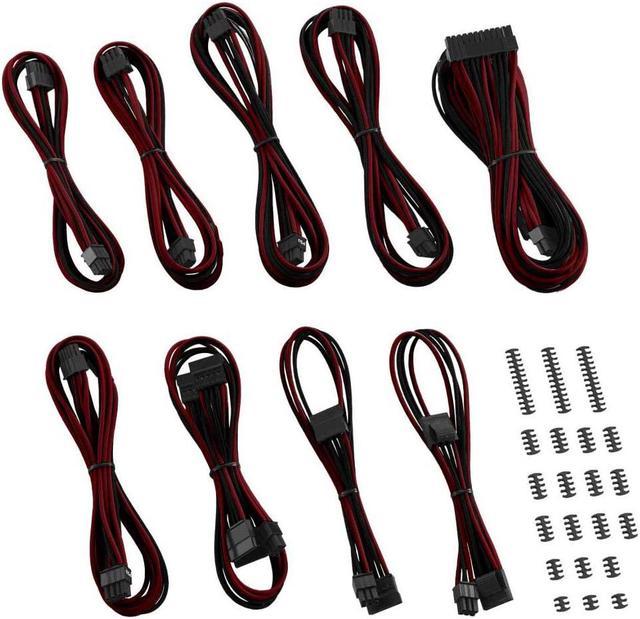 CableMod RT-Series Classic ModMesh Sleeved Cable Kit for ASUS and Seasonic  (Black + Blood Red)