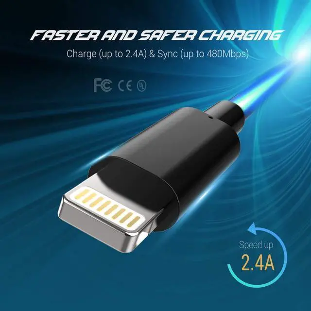 Alt view image 3 of 7 - Novtech Black iPhone Charger Cable 3FT 3 Pack MFi Certified Lightning to USB A Cable iPhone Fast Charging Cord Wire for iPhone 14 13 12 11 Pro Max Mini XR XS X SE 8 7 6s 6 Plus 5S 5C 5 iPad Airpod