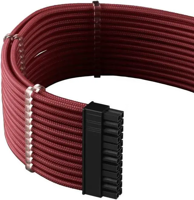 Alt view image 2 of 3 - CableMod C-Series Pro ModMesh Sleeved Cable Kit for Corsair RM Yellow Label/AXi/HXi (Blood Red)