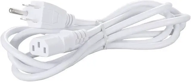 Alt view image 4 of 4 - White AC Power Cord Cable Replacement for Computer Plasma TV Printer Monitor