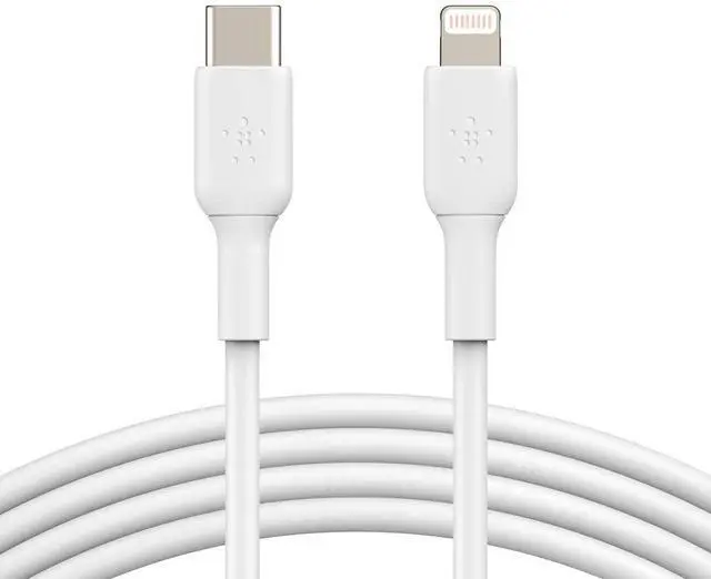 Alt view image 9 of 20 - BELKIN CAA003bt1MWH White BOOST CHARGE USB-C Cable with Lightning Connector