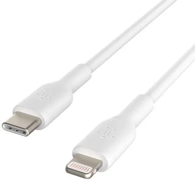 Alt view image 11 of 20 - BELKIN CAA003bt1MWH White BOOST CHARGE USB-C Cable with Lightning Connector