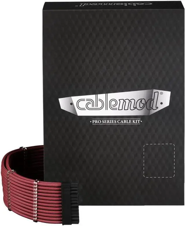 Main image of CableMod C-Series Pro ModMesh Sleeved Cable Kit for Corsair RM Yellow Label/AXi/HXi (Blood Red)