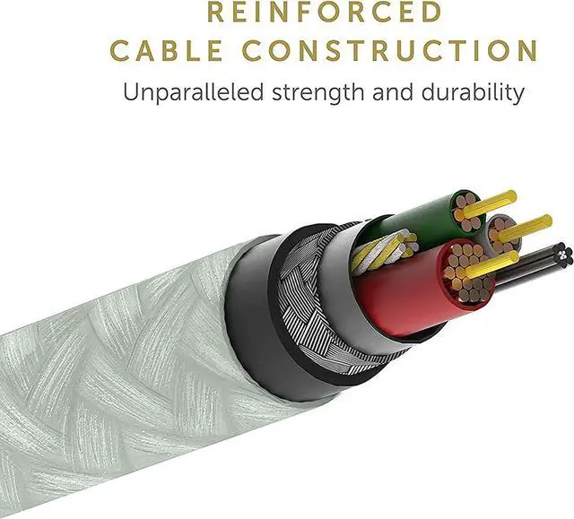 Alt view image 4 of 7 - Night Cable - 10ft Ultra-Strong Reinforced [MFi Certified] Durable Lightning to USB Charging Cable with Weighted Knot Compatible with iPhone/iPad (Sage)