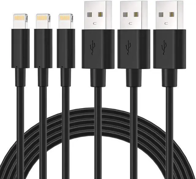 Main image of Novtech Black iPhone Charger Cable 3FT 3 Pack MFi Certified Lightning to USB A Cable iPhone Fast Charging Cord Wire for iPhone 14 13 12 11 Pro Max Mini XR XS X SE 8 7 6s 6 Plus 5S 5C 5 iPad Airpod