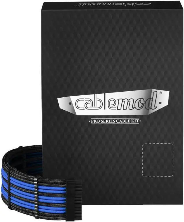 Main image of CableMod E-Series Pro ModMesh Sleeved Cable Kit for EVGA G5 / G3 / G2 / P2 / T2 (Black + Blue)