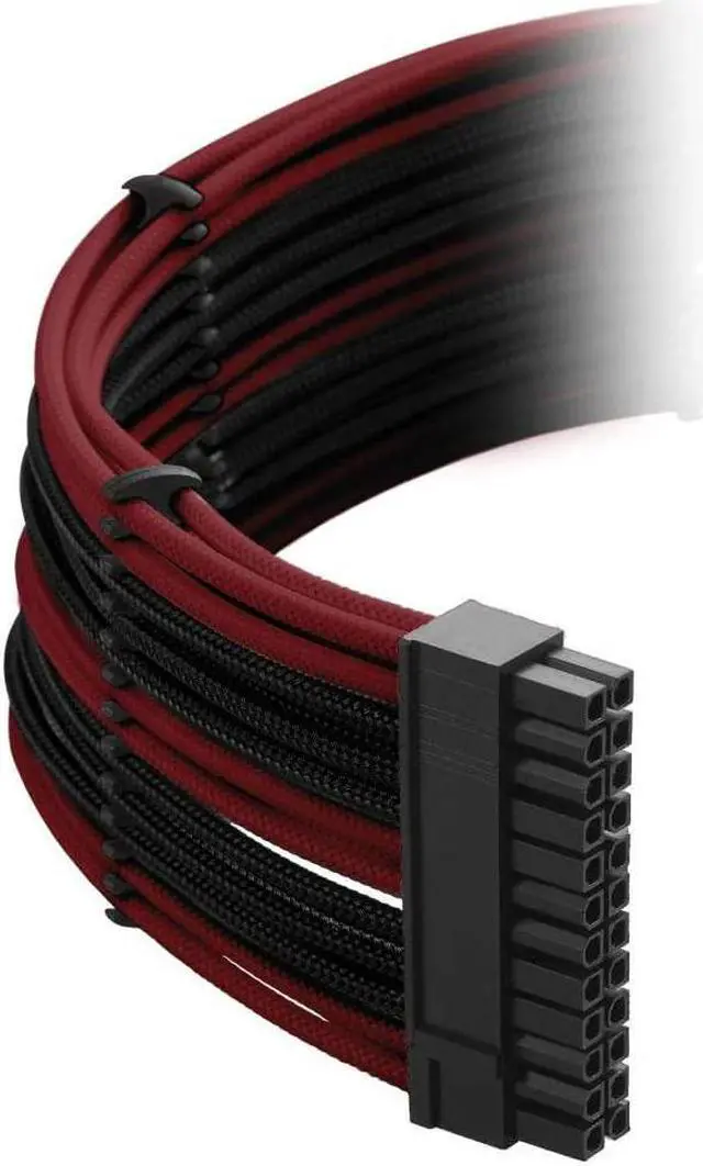 Alt view image 2 of 3 - CableMod RT-Series Classic ModMesh Sleeved Cable Kit for ASUS and Seasonic (Black + Blood Red)