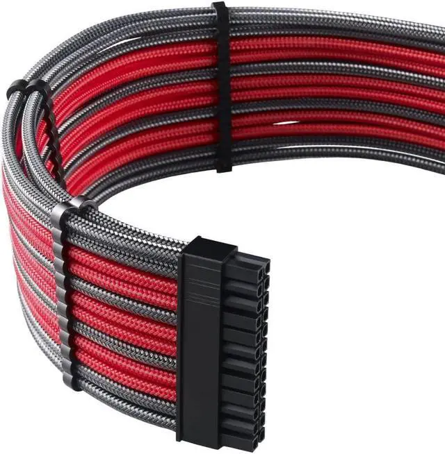 Alt view image 2 of 3 - CableMod C-Series Pro ModMesh Sleeved Cable Kit for Corsair RM Yellow Label/AXi/HXi (Carbon + Red)