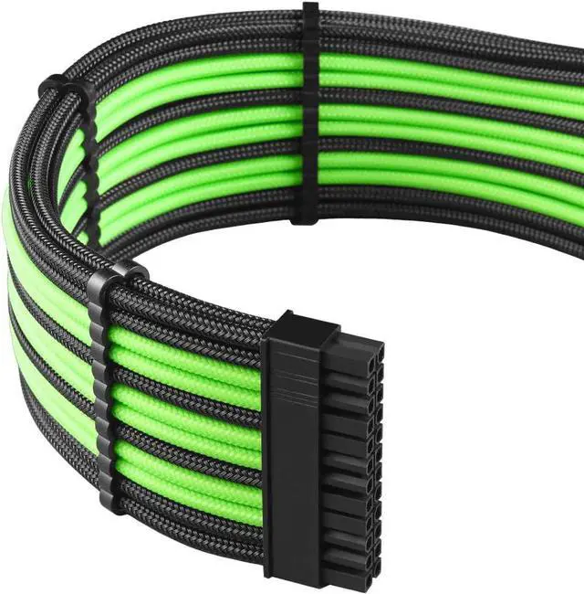Alt view image 3 of 4 - CableMod RT-Series Pro ModMesh Sleeved Cable Kit for ASUS and Seasonic (Black/Light Green)