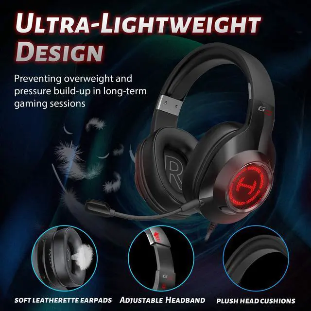 Alt view image 4 of 7 - Edifier G2II Gaming Headset for PC PS4 USB Wired Gaming Headphones with 7.1 Surround Sound with Noise Canceling Microphone and RGB Light 50mm Driver Compatible with Mac Desktop PC Black