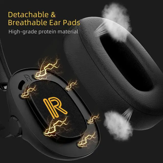 Alt view image 4 of 6 - SENZER SG500 Surround Sound Pro Gaming Headset with Noise Cancelling Microphone - Detachable Memory Foam Ear Pads - Portable Foldable Headphones for PC, PS4, Xbox One, Switch