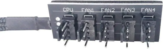 Alt view image 3 of 5 - Endlesss PWM Fan Hub Splitter 4 Pin Black Sleeved 1 to 5 Way PC CPU Cooling Case Fan Splitter Hub Adapter Cable for Computer Cooler Case Fans 4-Pin & 3-Pin 14 Inches (2 Pack)