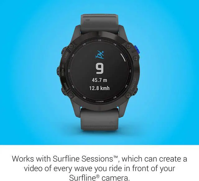 Alt view image 13 of 19 - Garmin FENIX6SOLBKS GARMIN FENIX 6 PRO SOLAR WATCH