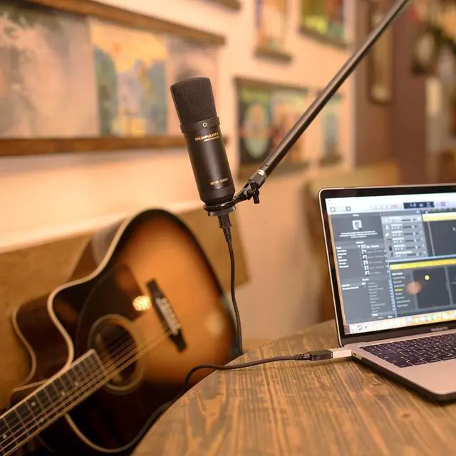 Alt view image 7 of 7 - Marantz Professional MPM-1000U | Large Diaphragm USB Condenser Microphone for Podcasting & Recording, Including USB Cable & Mic Clip