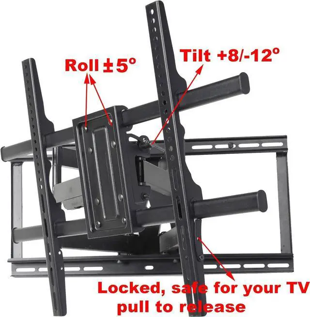 Alt view image 4 of 7 - VideoSecu 24 inch Extension Full Motion Swivel Articulating TV Wall Mount Bracket for Most 40"-90" LED LCD OLED UHD Plasma Flat Screen TV with VESA 684x400,600x400,400x400,200x200mm MW480B BCL