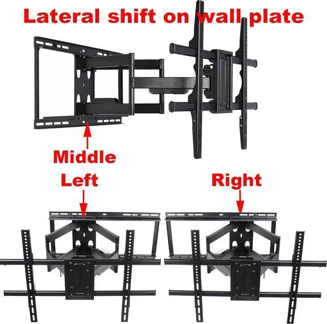 Alt view image 2 of 7 - VideoSecu 24 inch Extension Full Motion Swivel Articulating TV Wall Mount Bracket for Most 40"-90" LED LCD OLED UHD Plasma Flat Screen TV with VESA 684x400,600x400,400x400,200x200mm MW480B BCL