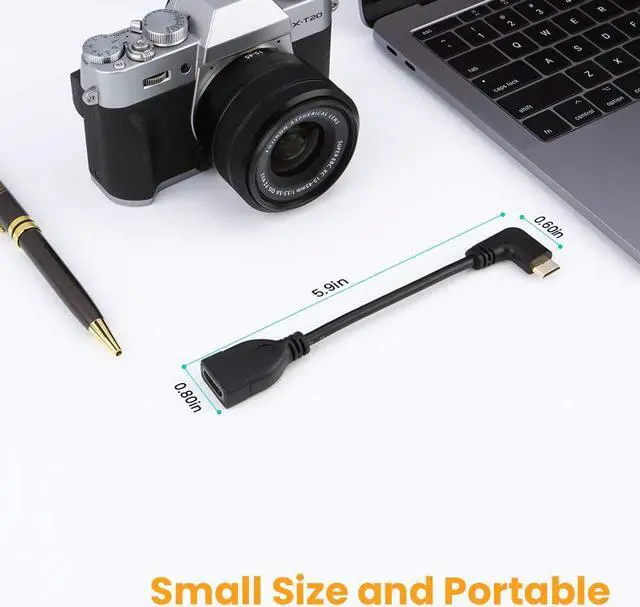 Alt view image 5 of 7 - Mini HDMI to HDMI Cable, CableCreation 0.5ft 90 Degree Right Angle Mini-HDMI Male to HDMI Female Adapter, Support 1080P Full HD, 3D,for Camera, Camcorder, Graphics Card, Laptop,Tablet, 0.15M, Black