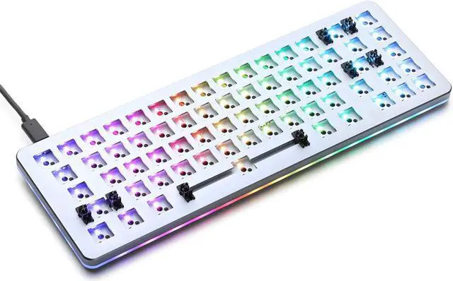 Alt view image 5 of 7 - DROP ALT Mechanical Keyboard  65% (67 Key) Gaming Keyboard, Hot-Swap Switches, Programmable Macros, RGB LED Backlighting, USB-C, Doubleshot PBT, Aluminum Frame (Barebones, Gray), Space Gray