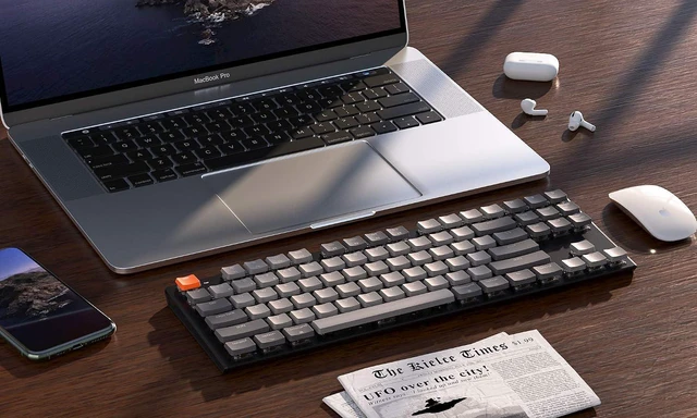 Alt view image 6 of 6 - Keychron K1 (Version 4) Wireless Mechanical Keyboard - Gateron Low Profile Blue - WH LED (K1V4-L2)