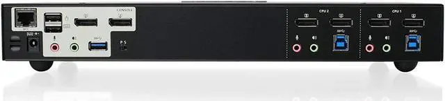 Alt view image 3 of 3 - IOGEAR KVMP 2-Port 4K Dual View DisplayPort with USB 3.0 and Audio(TAA). KVM Switch only - GCS1942NC