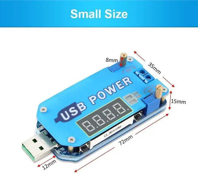 Alt view image 5 of 6 - PEMENOL 15W DC-DC Adjustable USB Power Supply Module, 5V to 3.3V 9V 12V 24V 30V Step Up / Down Module CVCC Buck Boost Voltage Converter with Shell
