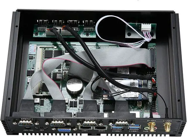 Alt view image 7 of 7 - Kingdel Powerful Mini Desktop Computer, Fanless Industrial PC, Intel i5 Dual Core CPU, 8GB RAM, 256GB SSD, 2xNICs, 4xUSB 3.0, 4xCOM RS232, HD Port, Metal Case, Windows 10 Pro