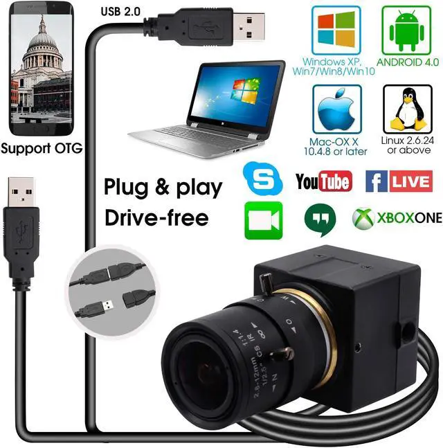 Alt view image 6 of 7 - SVPRO USB Camera 1080P HD Webcam with Zoom Lens 2.8-12mm,Manual Focus Web Cam for Computer,H.264 Low Light Camera with Sony IMX323 Sensor for Streaming/Video Conference/Studio