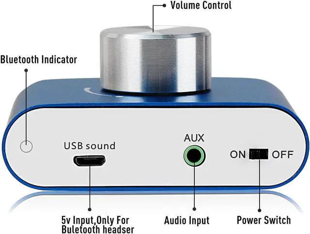 Alt view image 2 of 7 - F900S 160W Mini Bluetooth 5.0 Power Amplifier 2 Channel 80Wx2 Stereo Hi-Fi Digital Amp Portable Wireless Audio Receiver Sound Speaker Amplifer AUX/USB/Bluetooth Input & 12V Power Supply