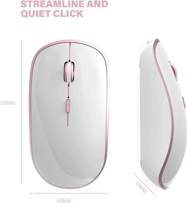 Alt view image 5 of 6 - Wireless Keyboard and Mouse Combo, Stylish Compact Full-Size Slim Keyboard and 2400 DPI Stream-line Optical Mouse for PC, Desktop, Computer, Notebook, Laptop, Windows XP/Vista/7/8/10 by JOYACCESS-Pink