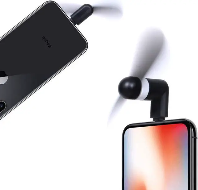 Alt view image 5 of 7 - Cellet Mini Cooling Fan Powered by Apple Phone Lighting Charging Port Compatible to iPhones 14 Pro Max Plus 13 12 11 XS XR X 8 7 6 5 iPod mini SE