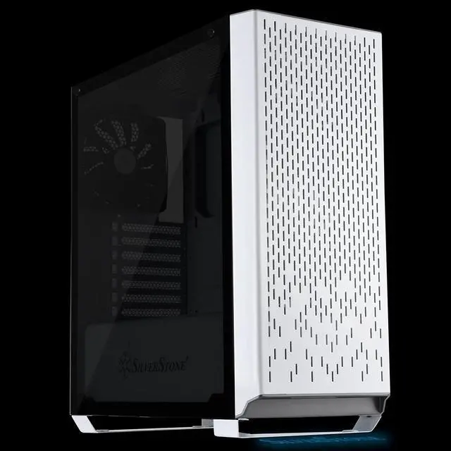 Alt view image 2 of 7 - SilverStone Technology Metal ATX Computer Tower Case with Tempered-Glass Side Panel and Ample Air Flow in White (SST-PM02W-G)