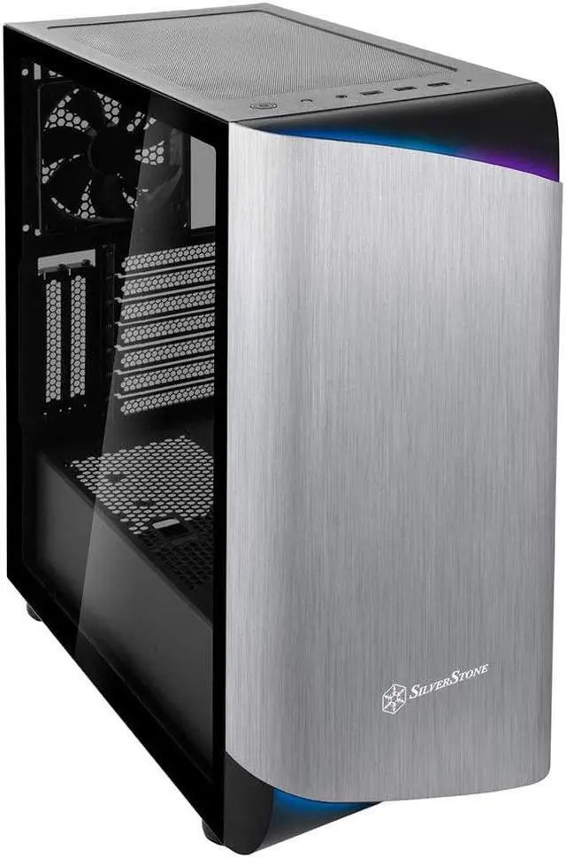Alt view image 2 of 6 - Silverstone Technology SETA A1 Silver on Black Premium ATX/Micro-ATX Case with Temperd Glass - SEA1SB-G