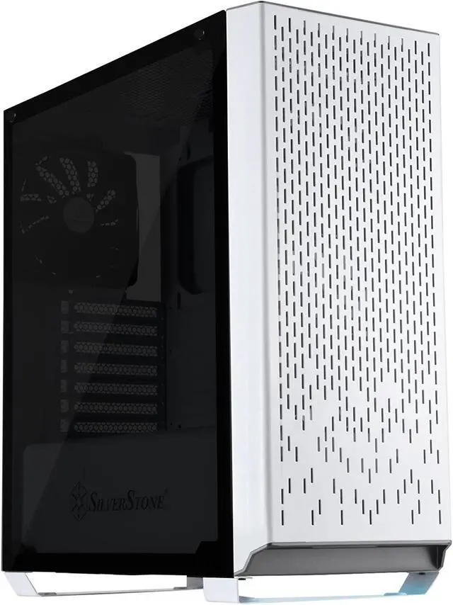 Main image of SilverStone Technology Metal ATX Computer Tower Case with Tempered-Glass Side Panel and Ample Air Flow in White (SST-PM02W-G)