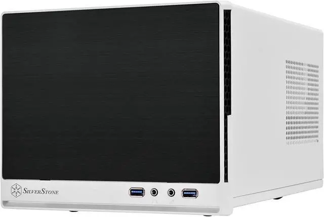 Alt view image 2 of 7 - SilverStone Technology Ultra Compact Mini-ITX Computer Case with Solid Front Panel White & Black (SST-SG13WB-Q-USA)