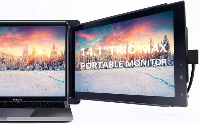  Trio Max Portable Monitor for Laptop, Mobile Pixels 14.1 Full  HD IPS Display, Dual or Triple Laptop Monitor Screen, USB A/Type-C Plug and  Play Monitor for 13”-17” Laptops(1x 14.1 Monitor)