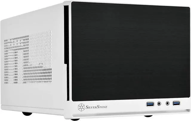 Alt view image 3 of 7 - SilverStone Technology Ultra Compact Mini-ITX Computer Case with Solid Front Panel White & Black (SST-SG13WB-Q-USA)