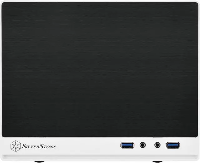 Alt view image 4 of 7 - SilverStone Technology Ultra Compact Mini-ITX Computer Case with Solid Front Panel White & Black (SST-SG13WB-Q-USA)
