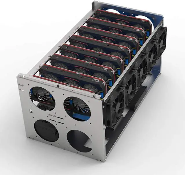 Alt view image 5 of 6 - lzndeal Stackable Open Mining Rig Frame Mining ETH/ETC/ZEC Ether Accessories Tools for 6/8/12 GPU Crypto Coin Bitcoin Rack Only